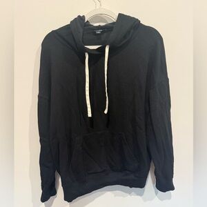 Buffalo David Bitton Black Hoodie with White Drawstrings. Women’s Size Large